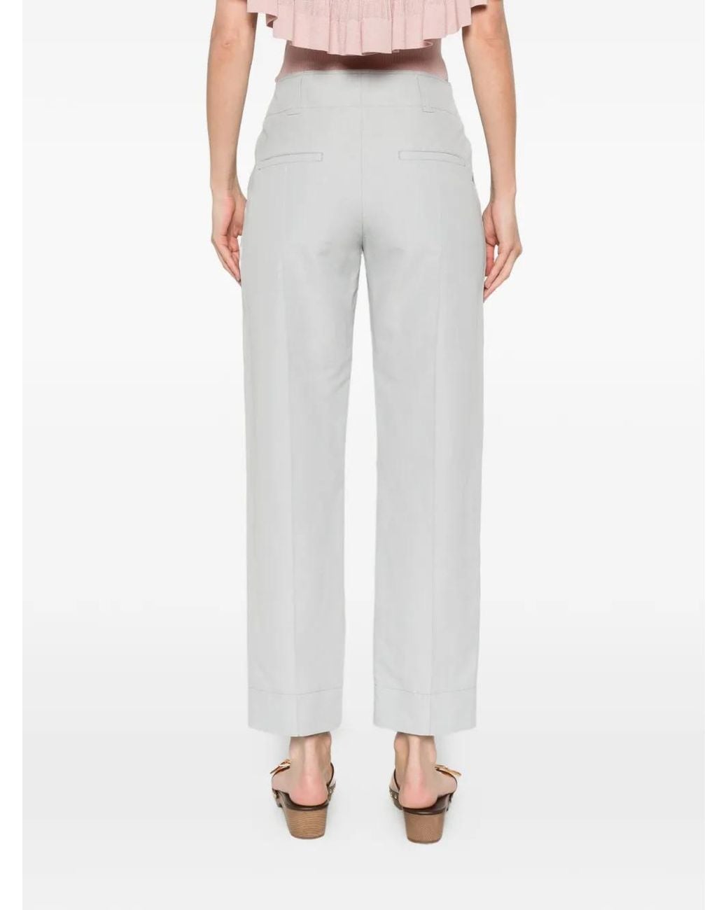 Chloé White Straight-Leg Trousers