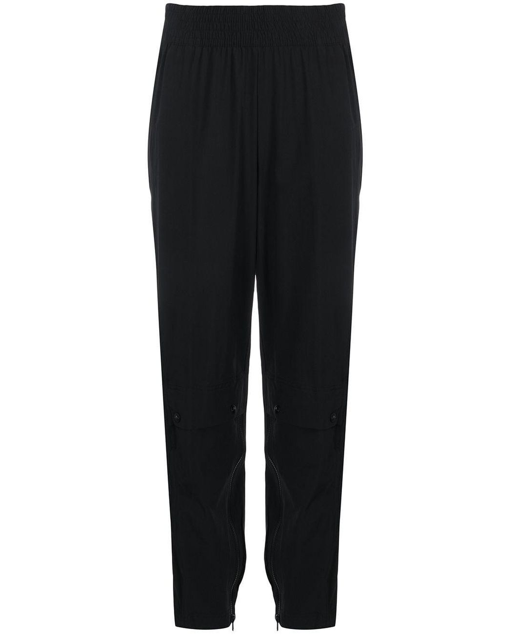 black ruched joggers