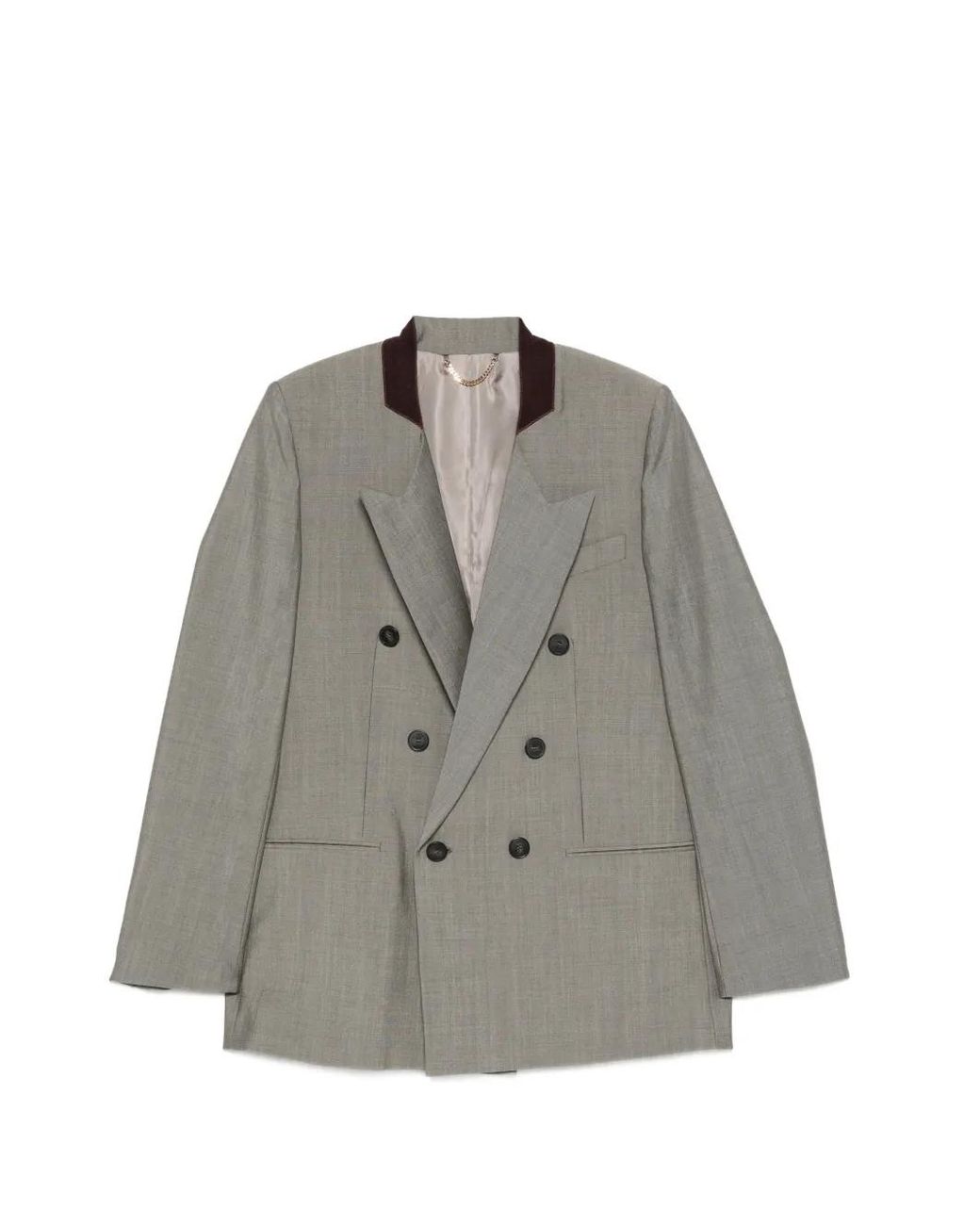 Victoria Beckham Gray Blazer Beatrice À Boutonnière Croisée