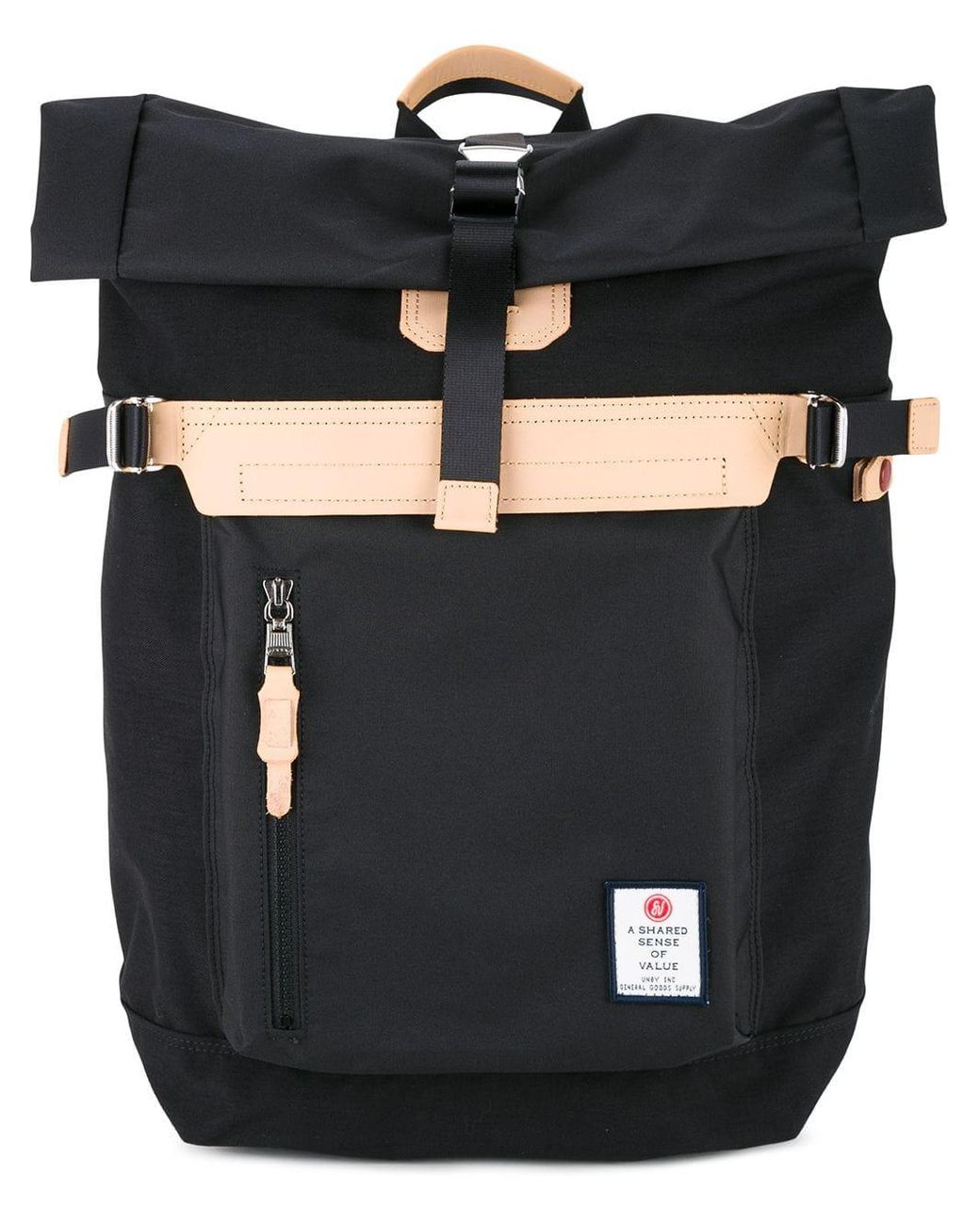 AS2OV Synthetic Folded Top Buckle Backpack in Black for Men - Lyst