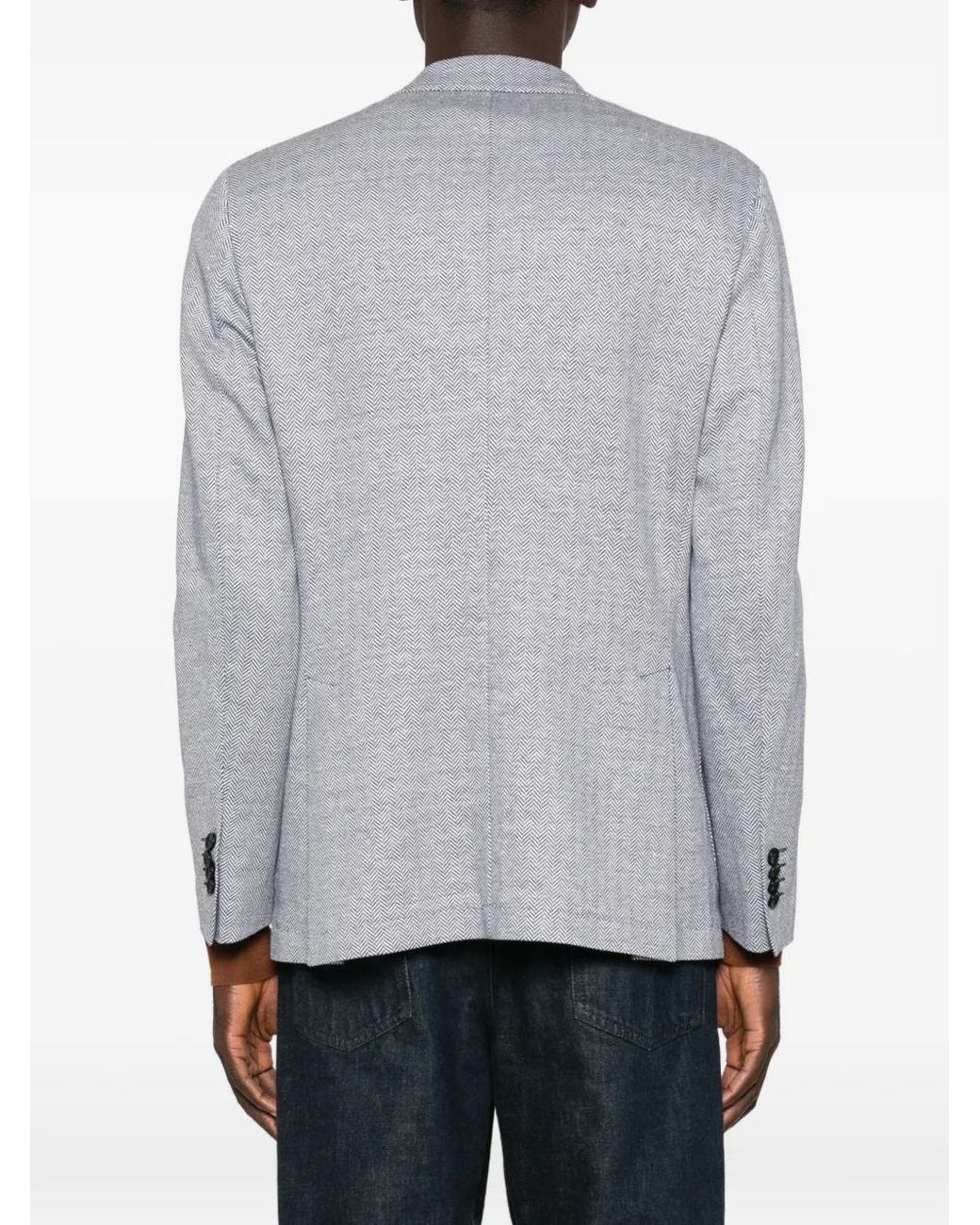 Latorre Gray Herringbone-Pattern Blazer for men