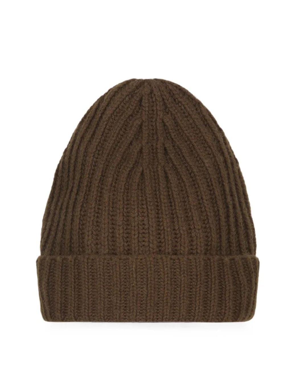 Malo Brown Ribbed-Knit Beanie Hat for men