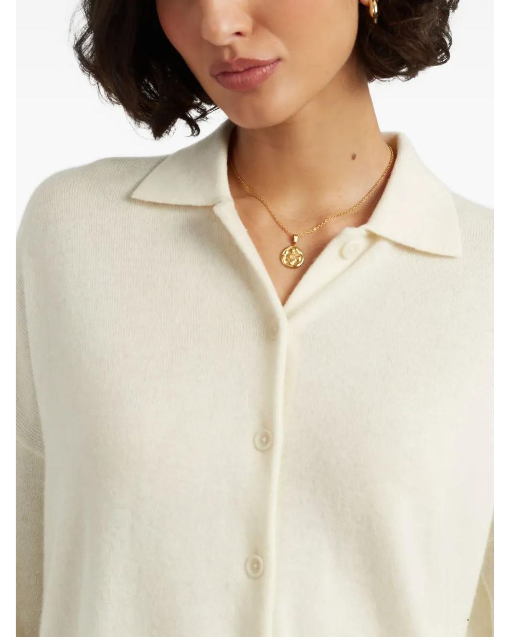 Chinti & Parker White Polo-Collar Cardigan
