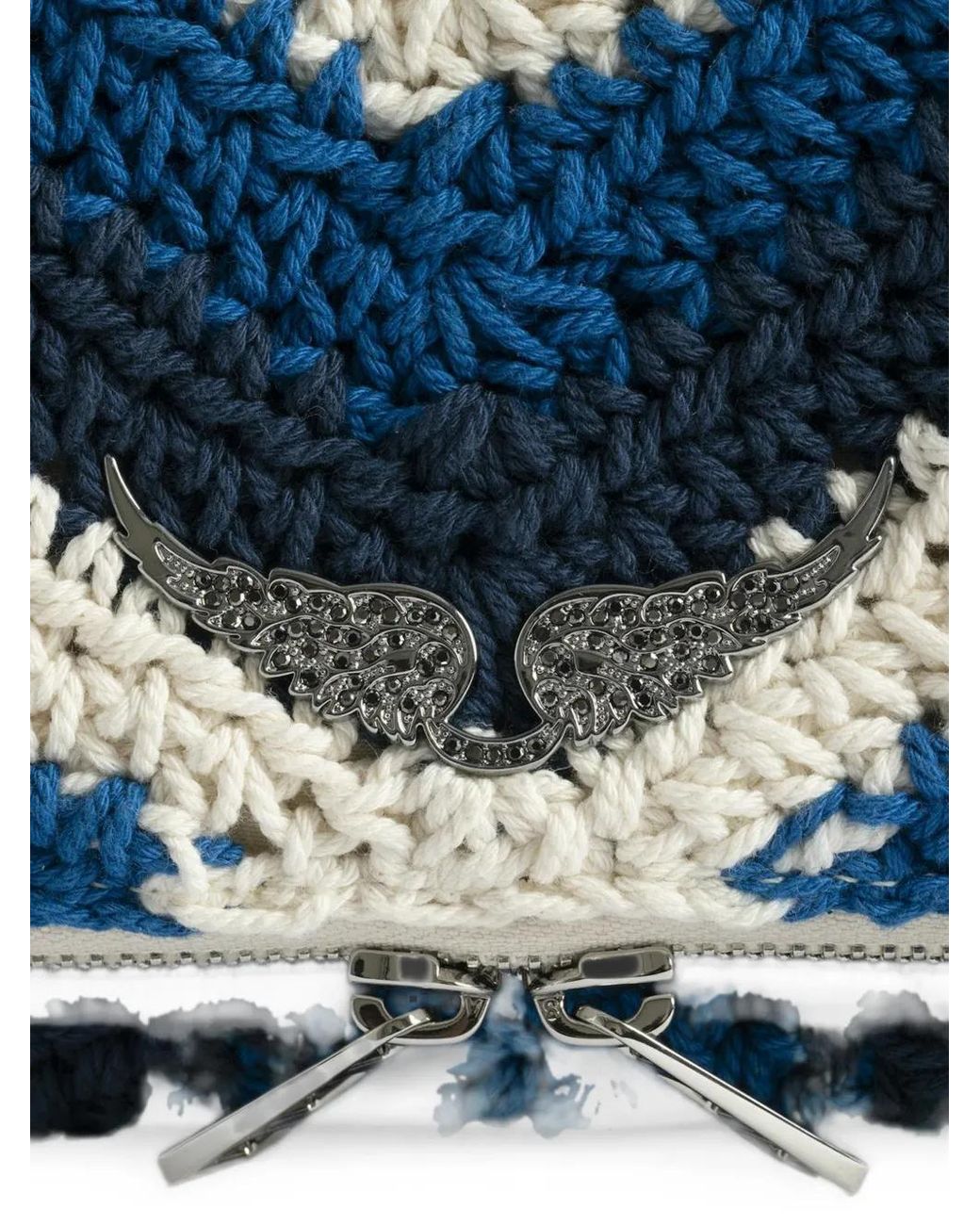 Zadig & Voltaire Blue Rock Crochet Clutch
