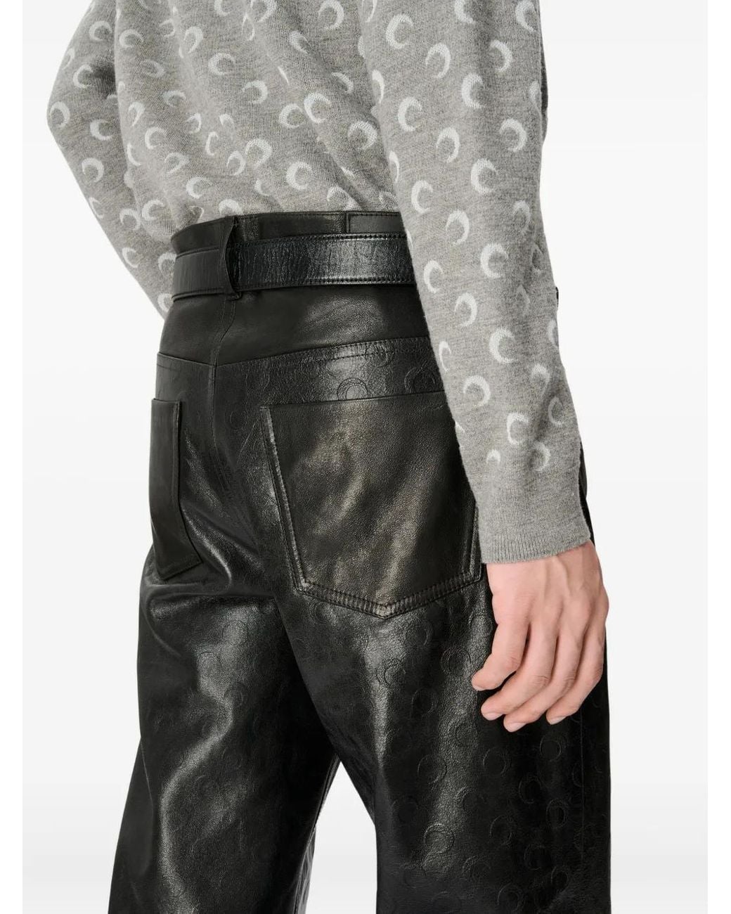 MARINE SERRE Gray Moon-Jacquard Sweater for men