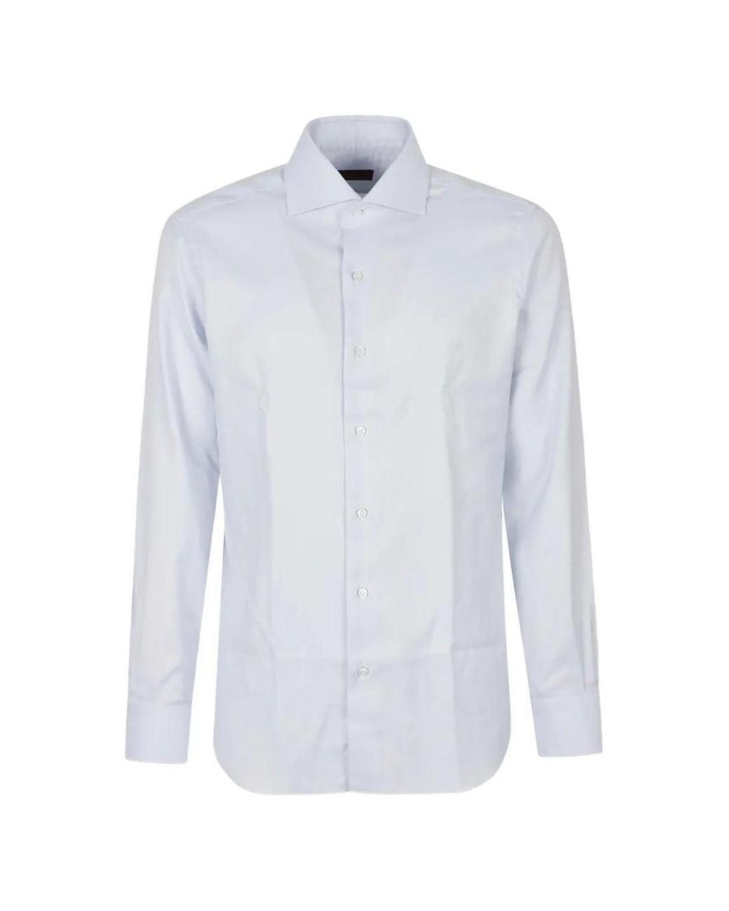 Barba Napoli White Spread-Collar Cotton Shirt for men