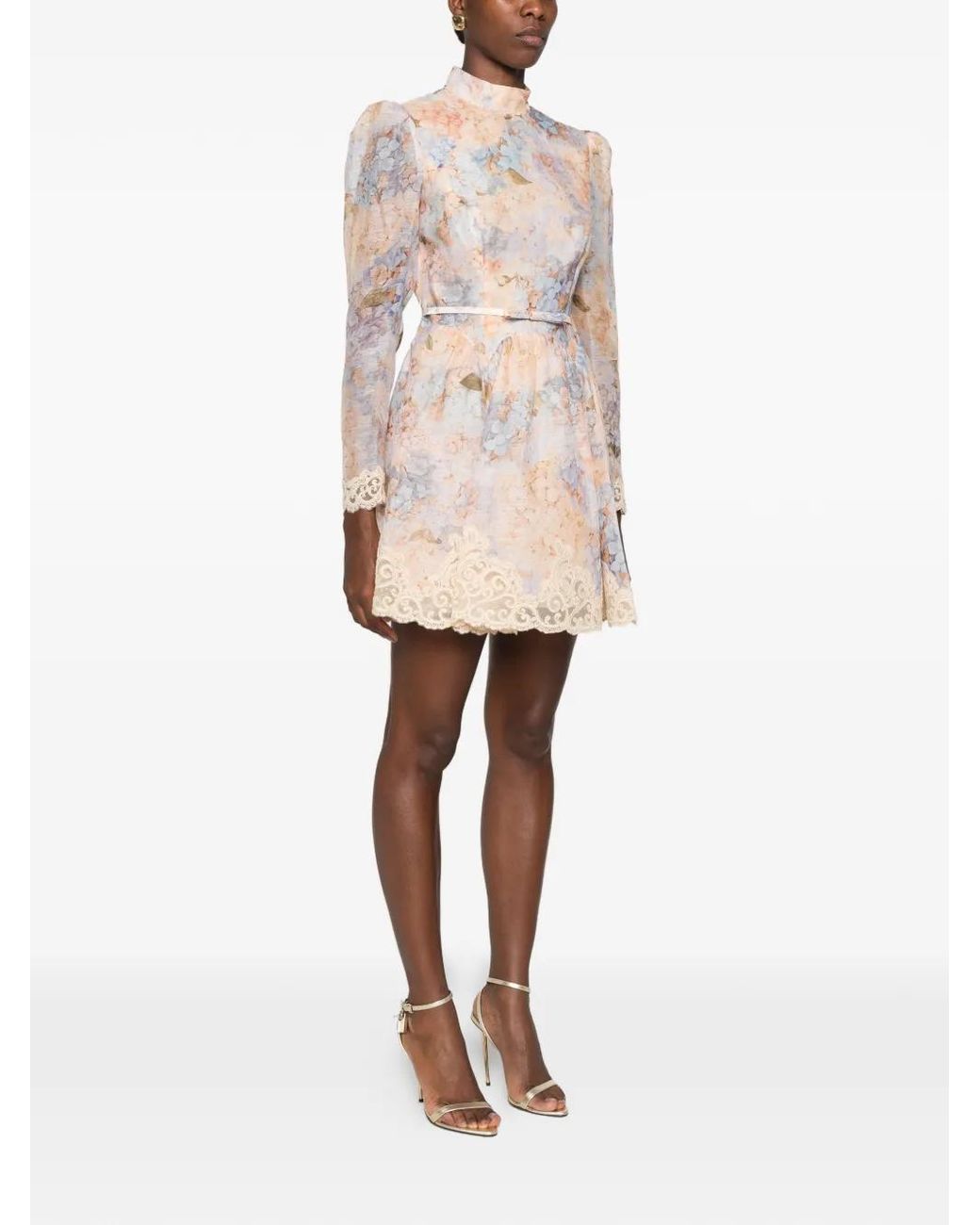 Zimmermann Natural Valiant Panelled Mini Dress