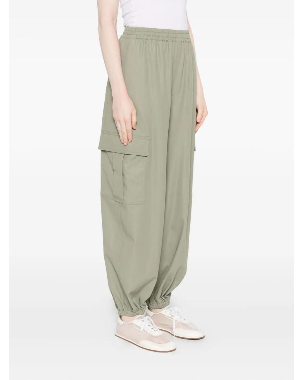 Max Mara Green Elasticated-Hem Loose Trousers
