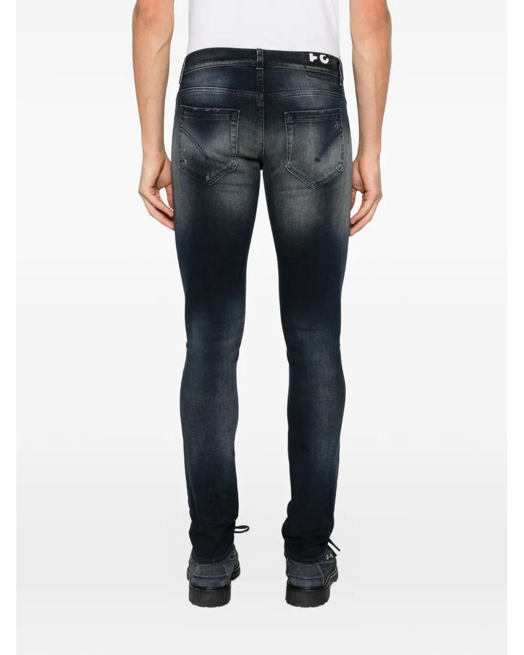 Dondup Blue Distressed Faded Jeans for men