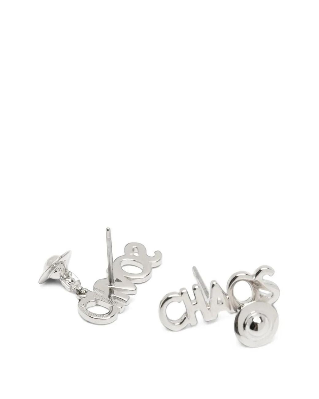 Vivienne Westwood White Chaos Stud Earrings