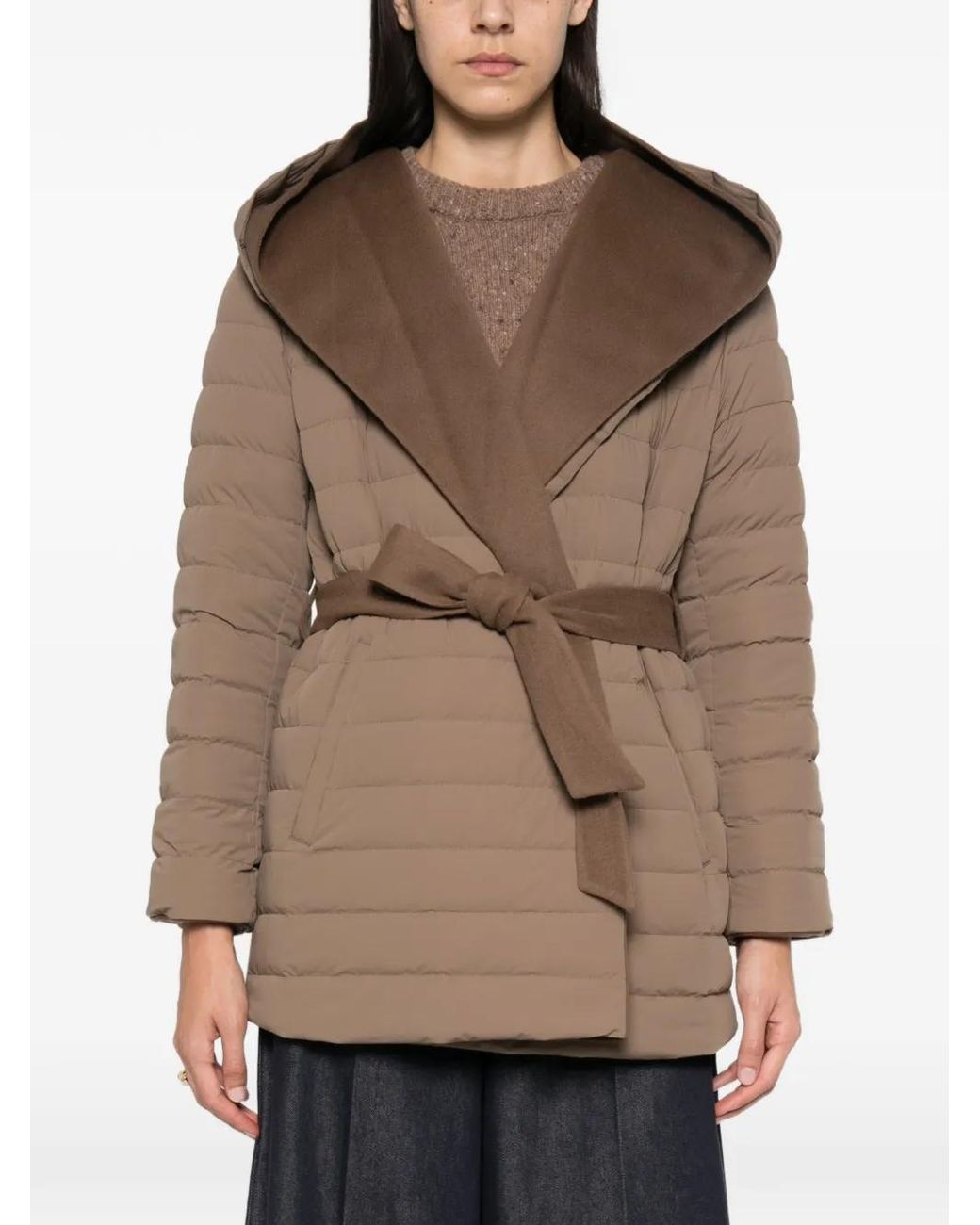 Mackage Brown Bethany Hooded Belted Jacket