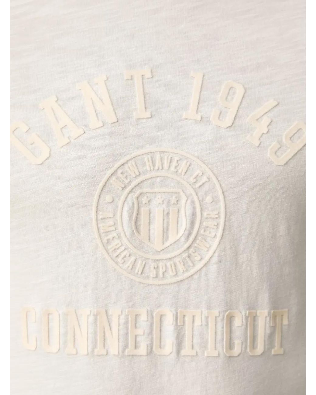 Gant White Logo-Print Slub-Texture T-Shirt for men