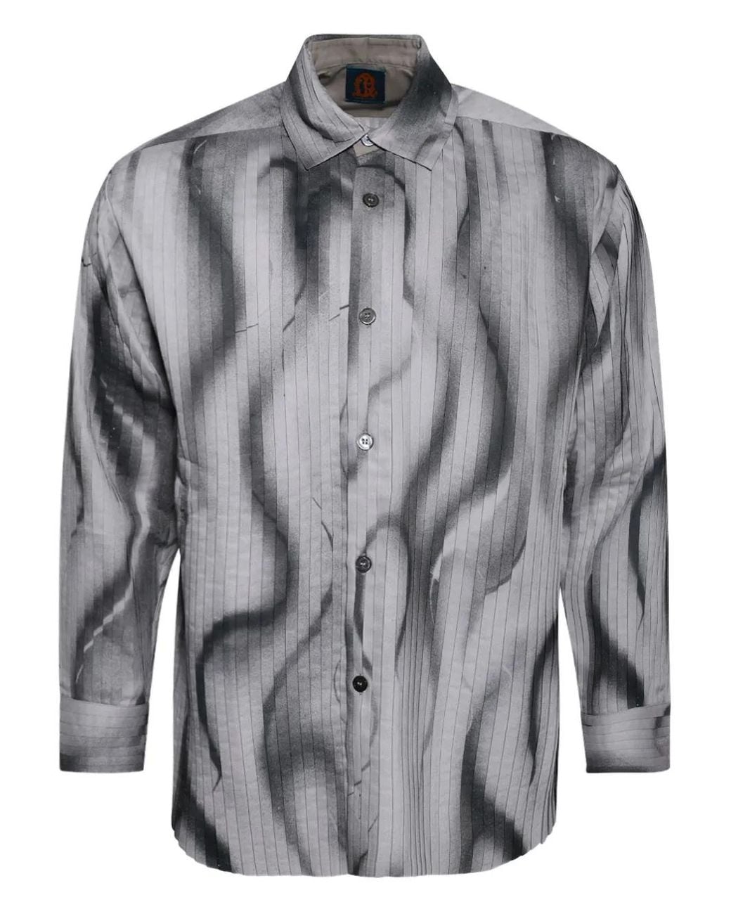 Casella Meyer Geplooid Overhemd Met Print in het Gray voor heren