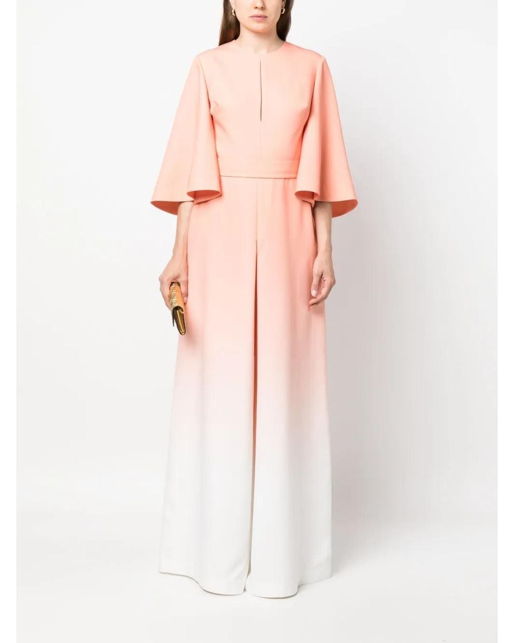 Elie Saab Pink Gradient-Effect Silk Jumpsuit