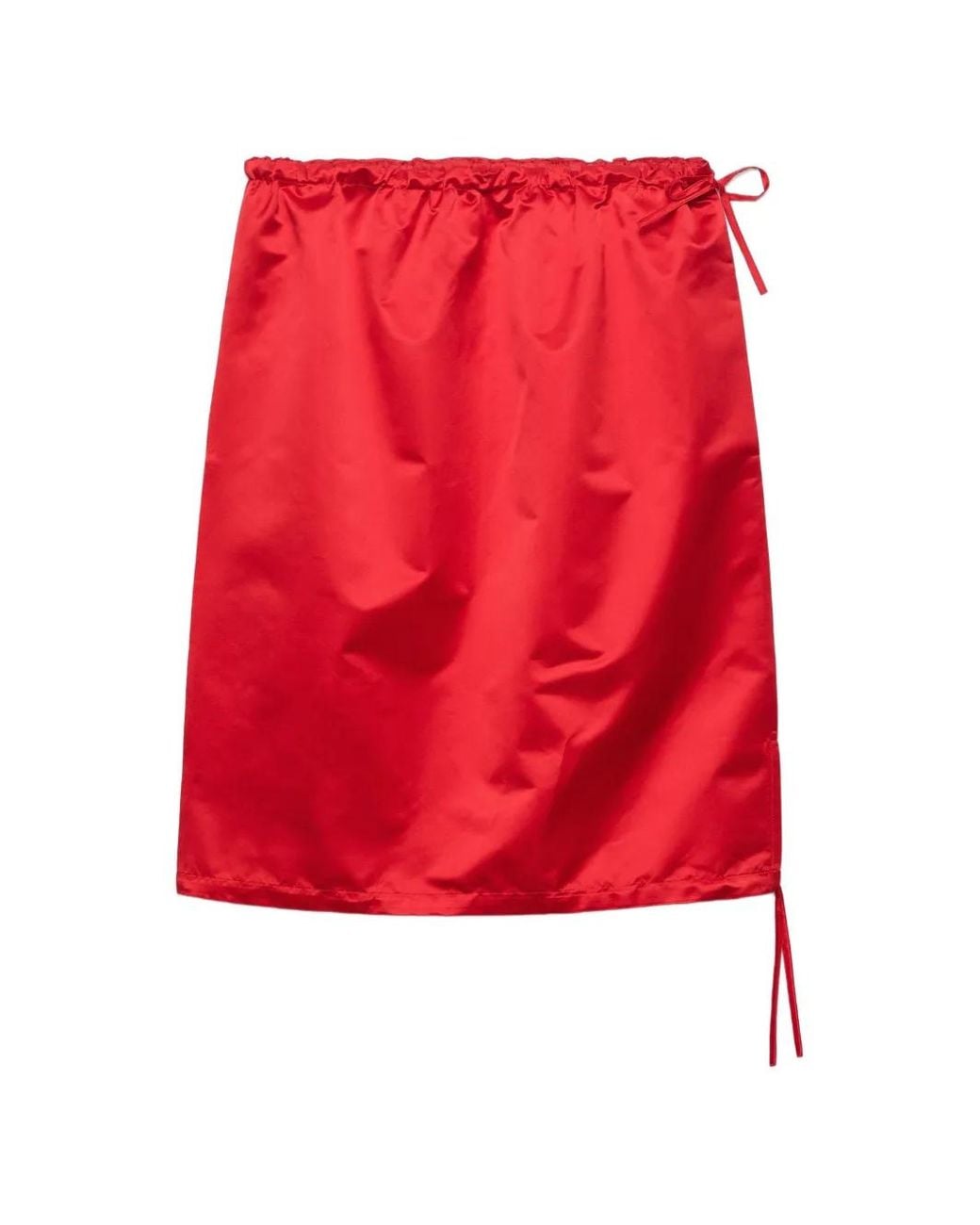 Prada Red Satin Skirt