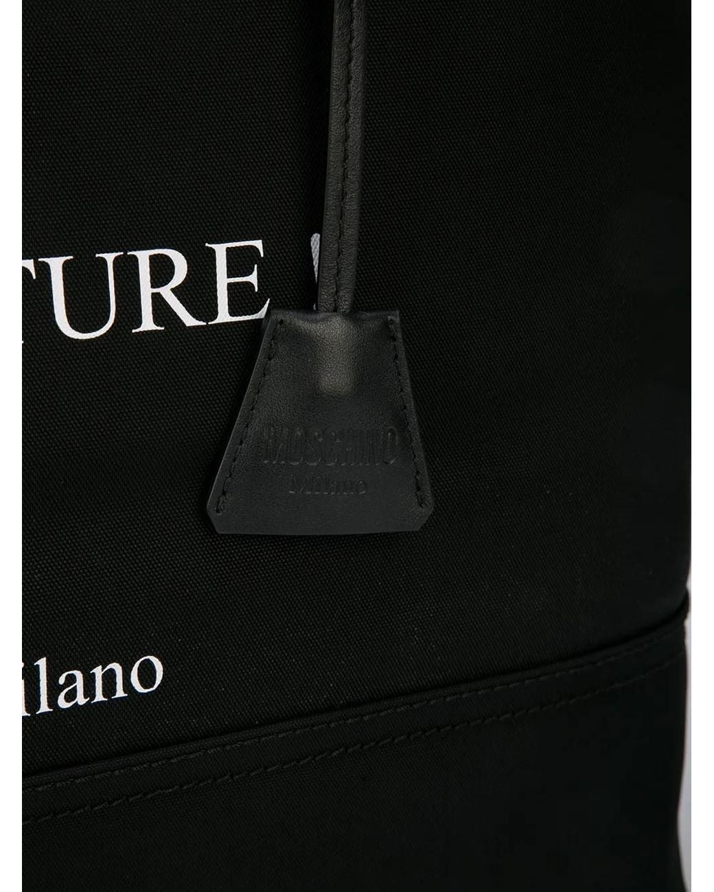 Moschino Black Contrast Logo Tote Bag for men