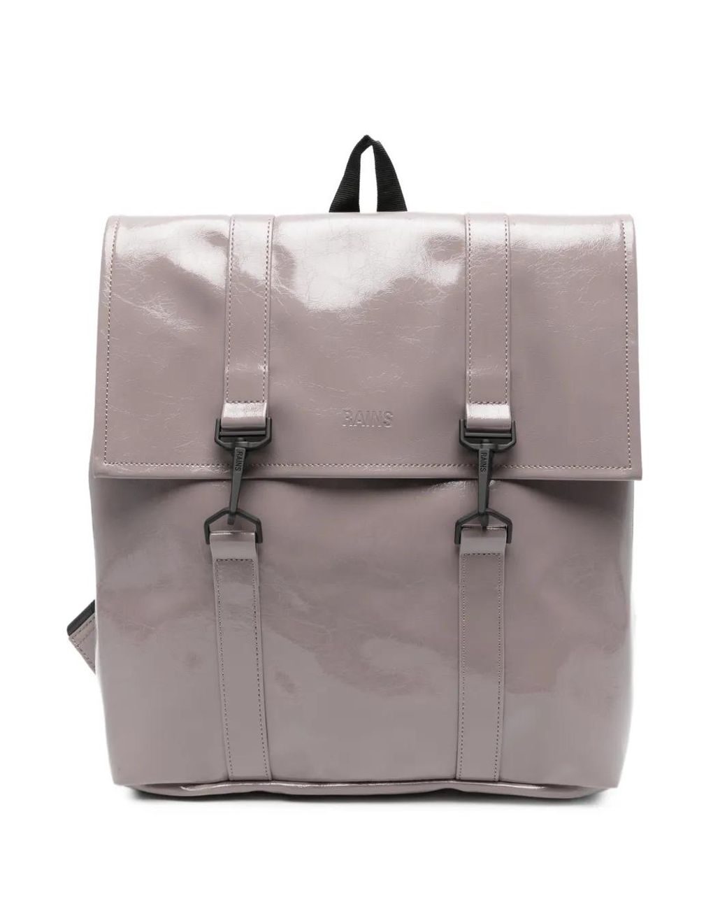 Rains Gray Mini W3 Glaze-Effect Backpack