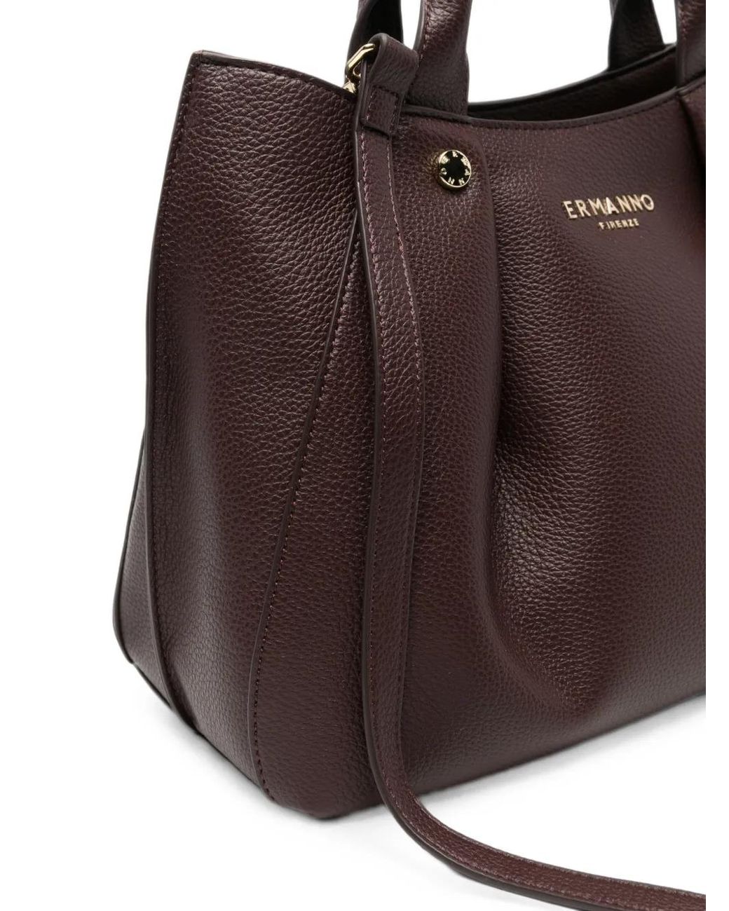 ERMANNO FIRENZE Black Logo-Plaque Pebbled-Leather Tote Bag