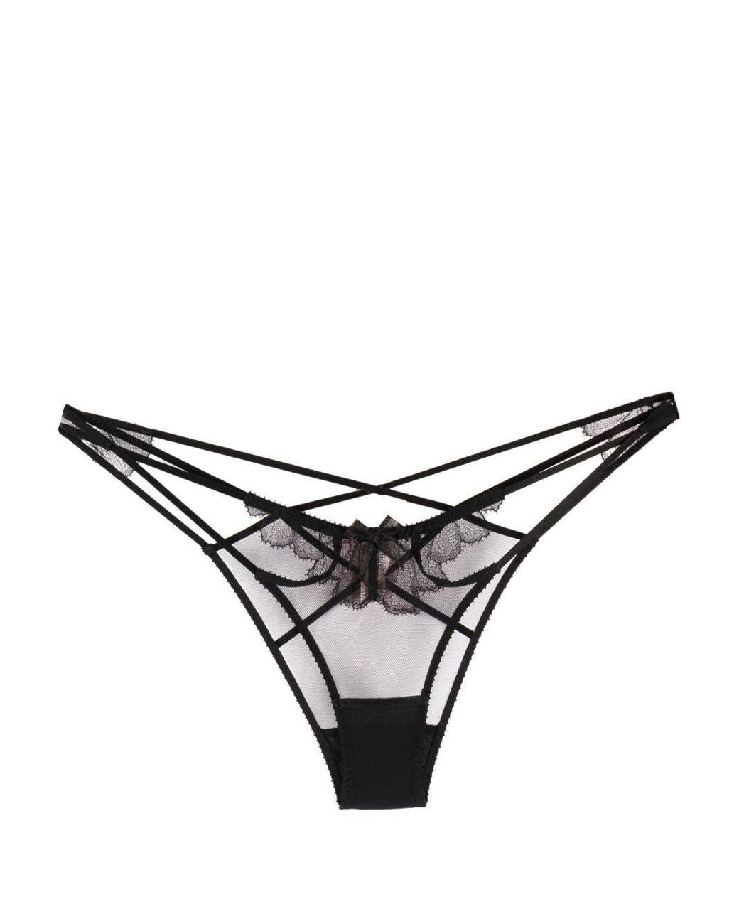 Agent Provocateur Kissie Floral-lace Strappy Brief in Natural