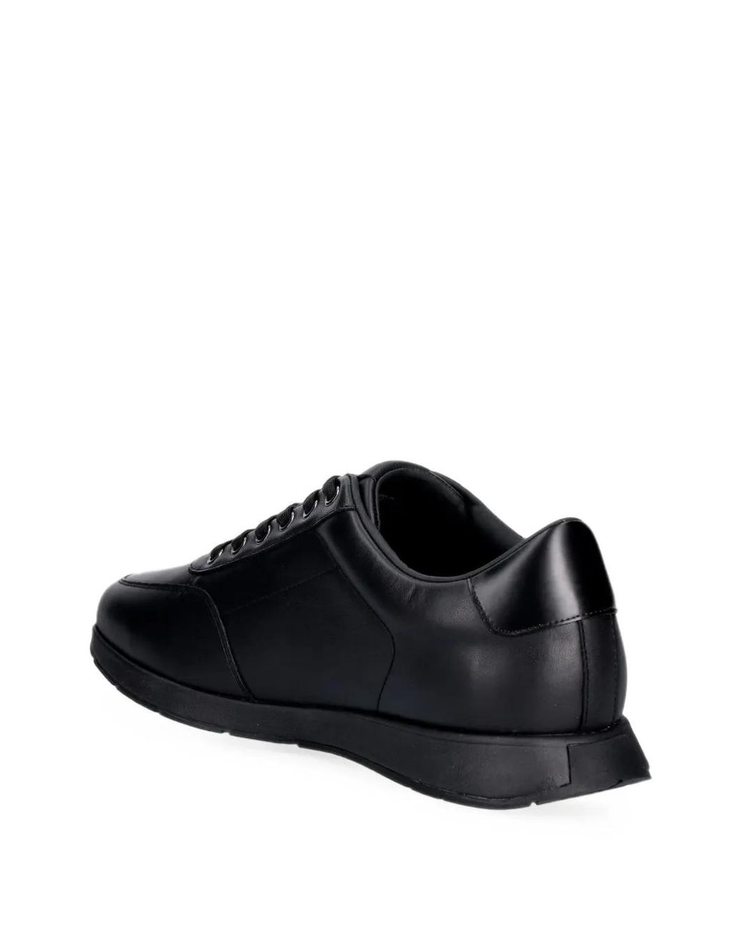 Baldinini Black Logo-Print Leather Sneakers for men