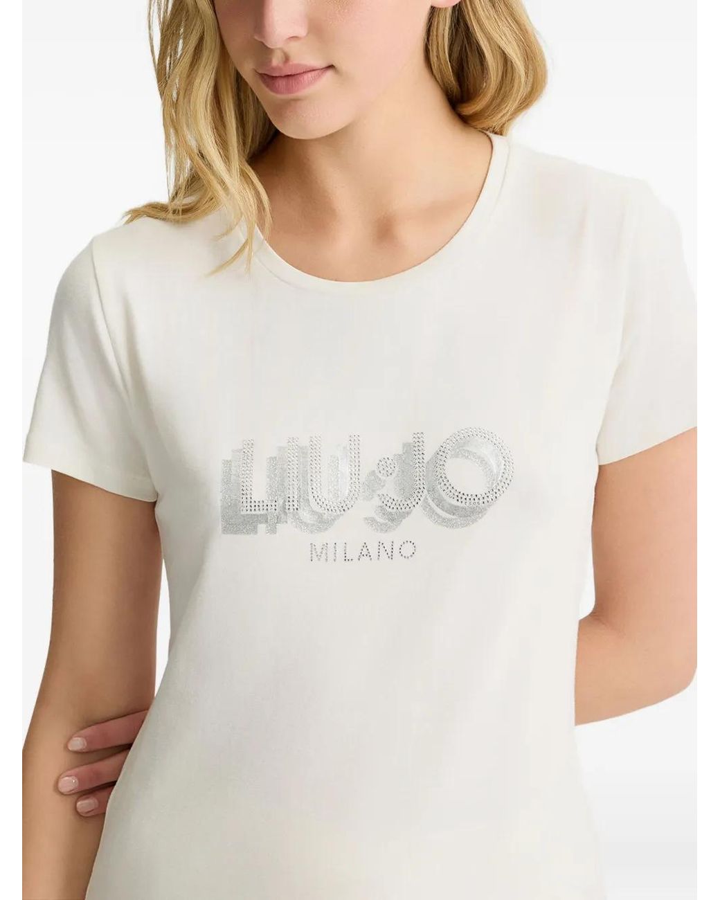 Liu Jo White Logo-Detail T-Shirt