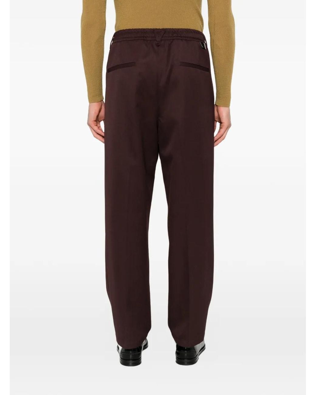 Low Brand Brown Zeta Pleated Straight-Leg Trousers for men