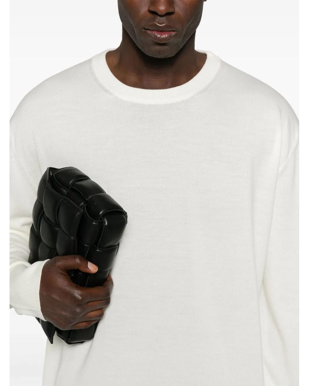 Jil Sander White Fine-Ribbed Wool Jumper for men