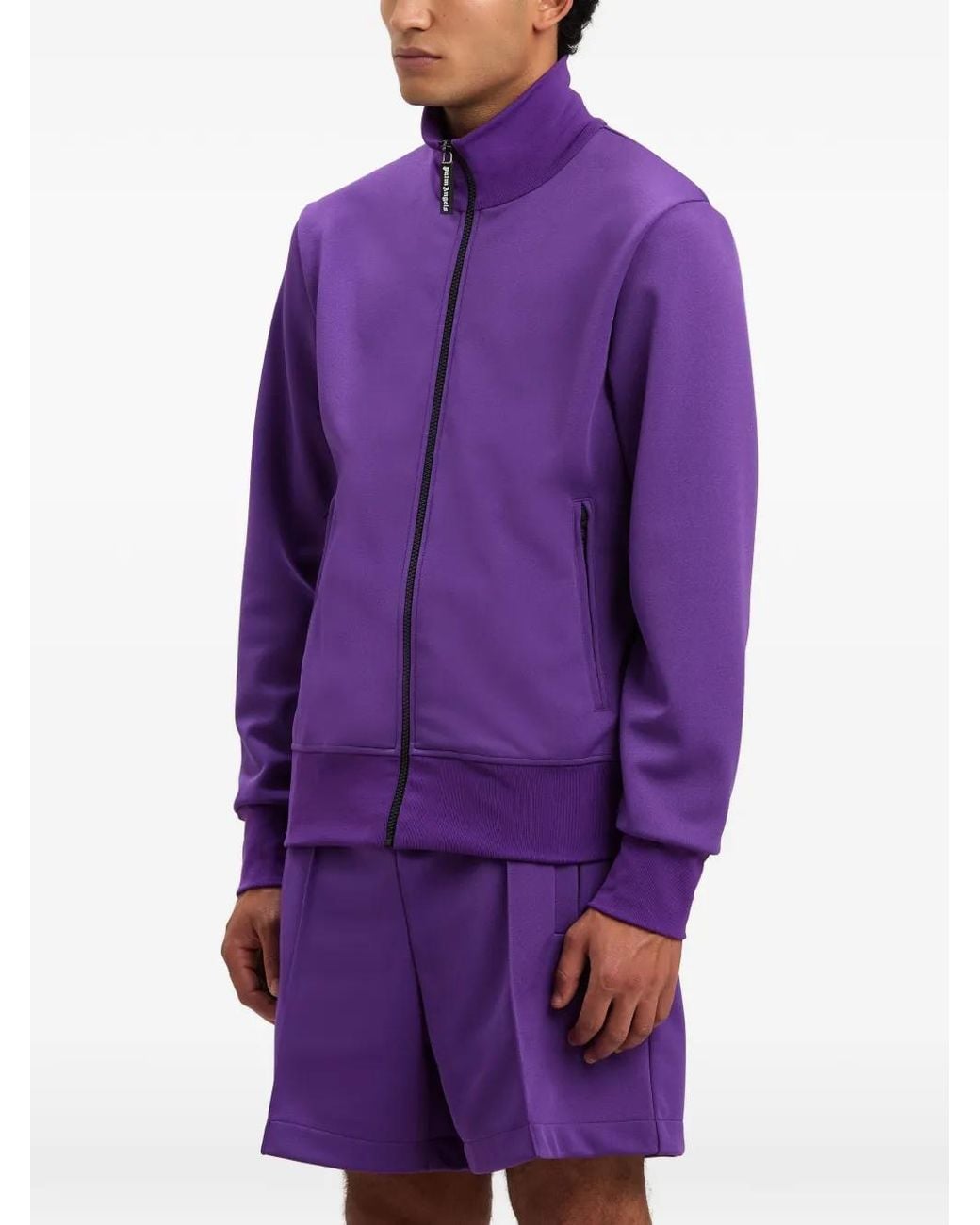 Palm Angels Purple Back Curved Logo Track Jacket for men
