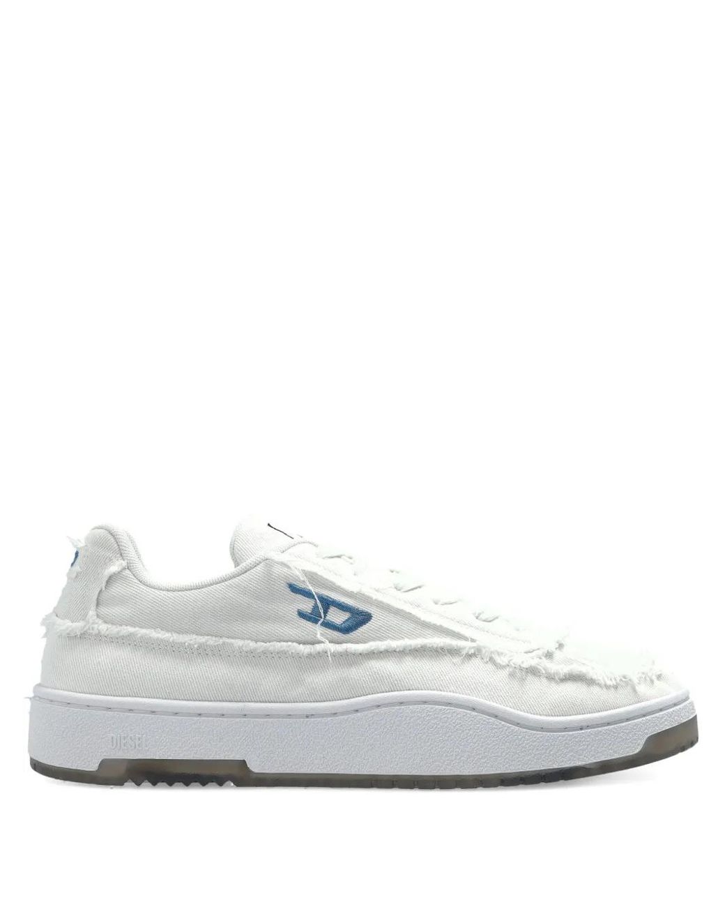DIESEL Tracker Frayed-Detail Sneakers in White for Men | Lyst