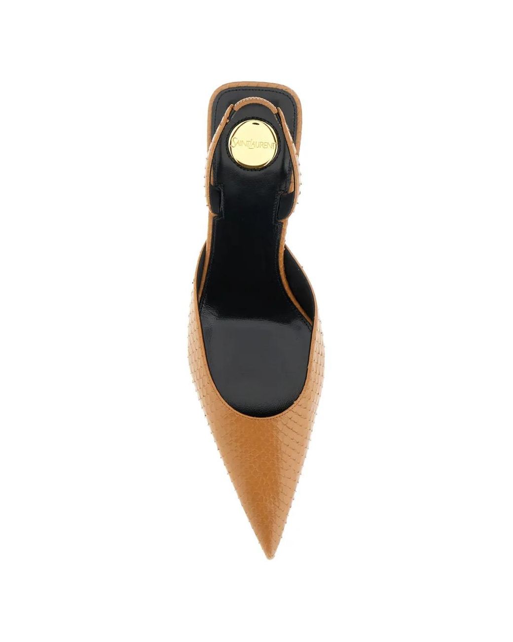 Saint Laurent White Babylone Pointed Slingback Pumps