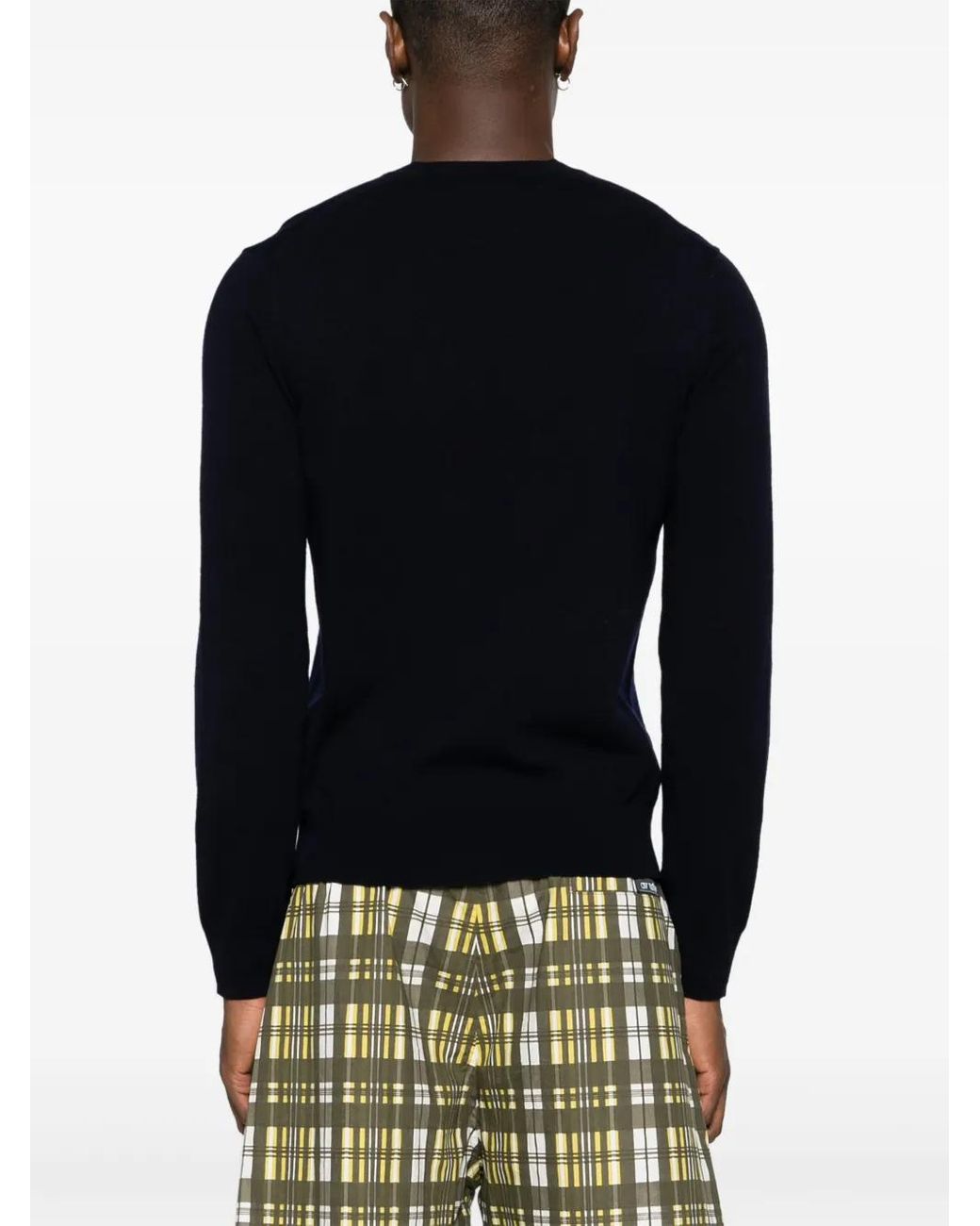 COMME DES GARÇONS PLAY Blue Heart-Patch Wool Jumper