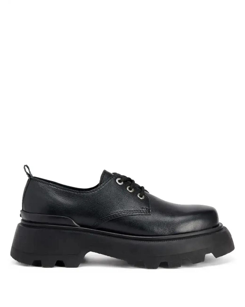 AMI Black Lace-Up Leather Loafers