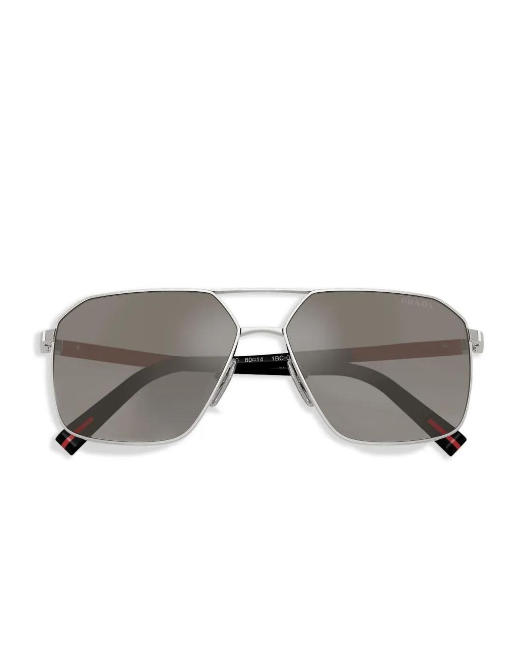 Prada Gray Geometric-Frame Sunglasses for men