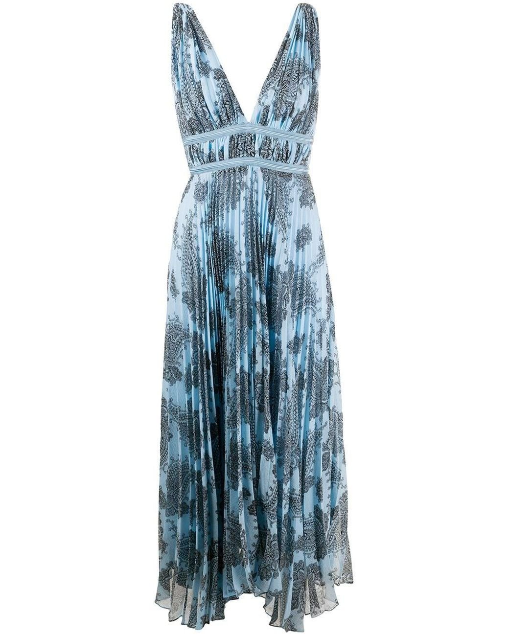 Robe longue col v à motif cachemire Sandro en coloris Bleu | Lyst