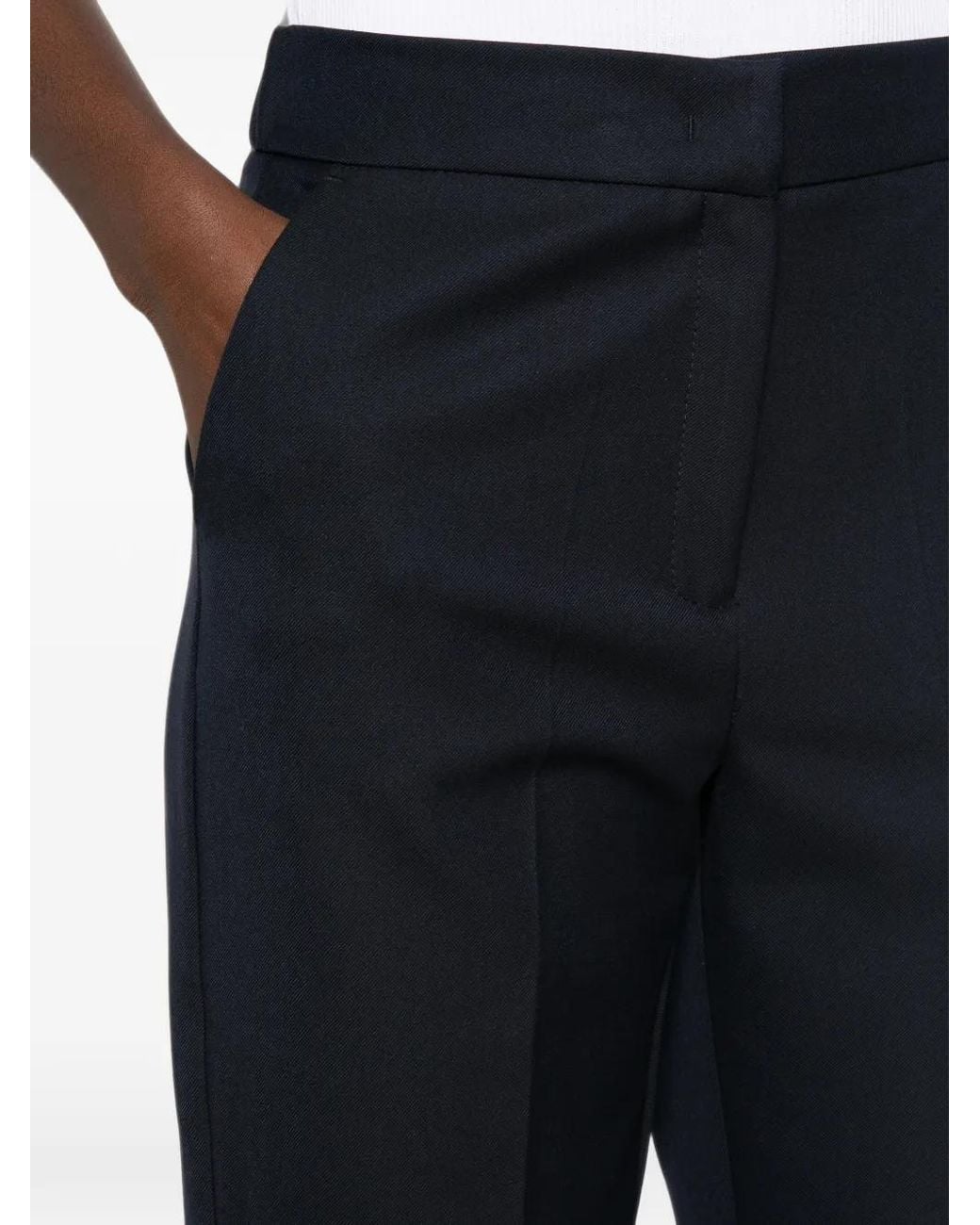 iBlues Blue Pressed-Crease Cropped Trousers