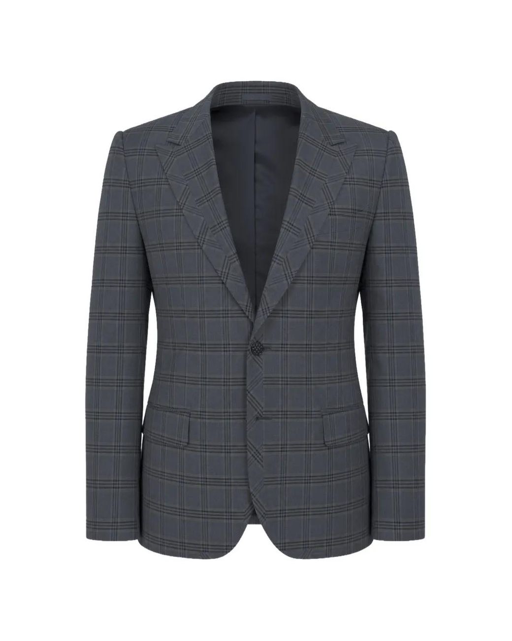 Dolce & Gabbana Blue Plaid-Pattern Single-Breasted Blazer for men