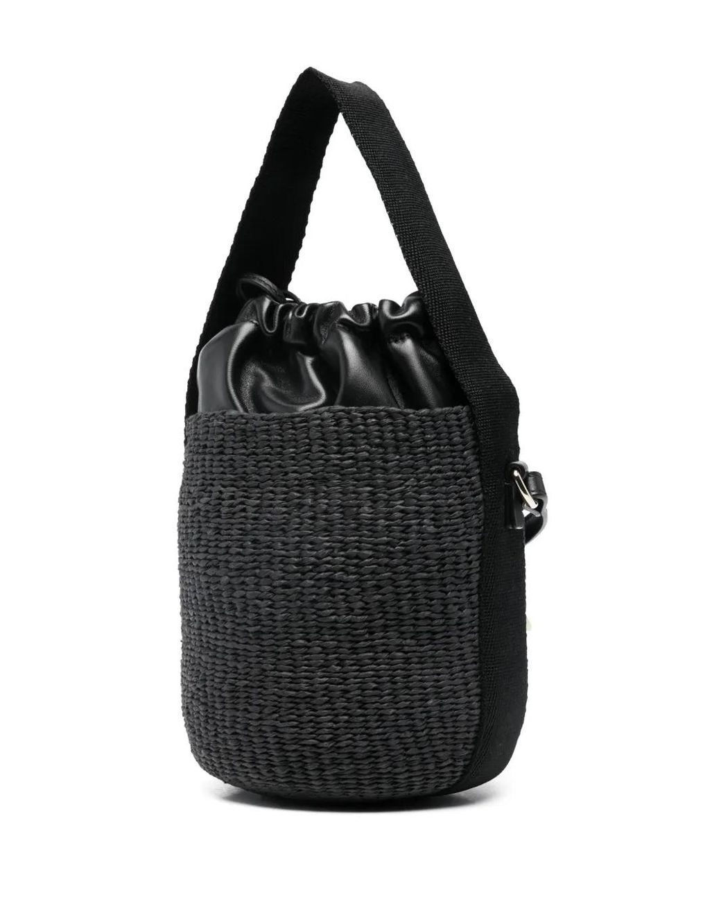Chloé Black Logo-Patch Bucket Bag