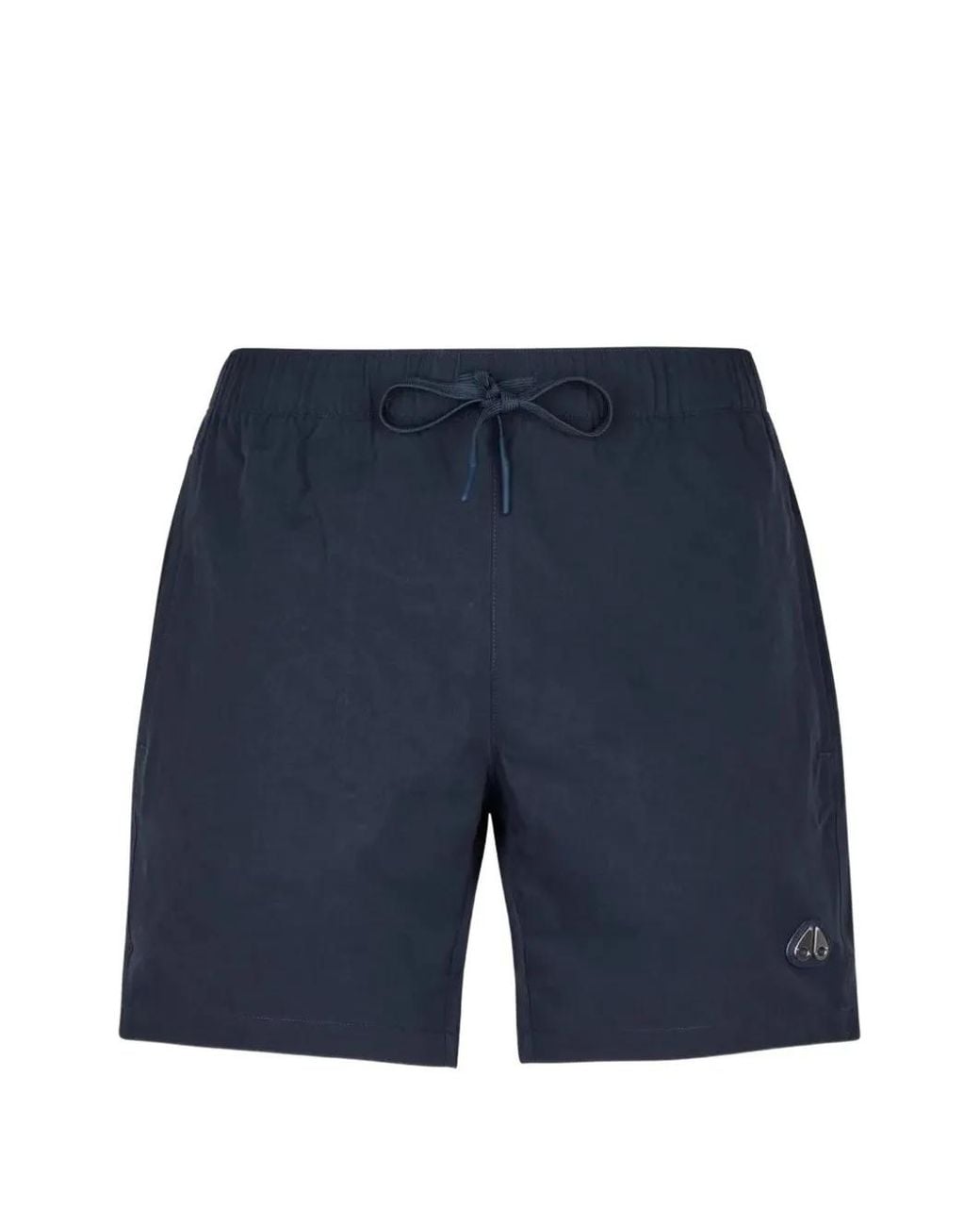 Moose Knuckles Blue Logo-Plaque Swim Shorts for men