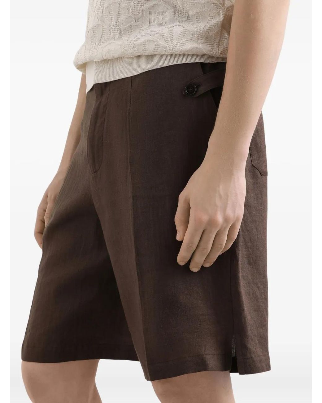 Dolce & Gabbana Brown Linen Jogging Trousers for men