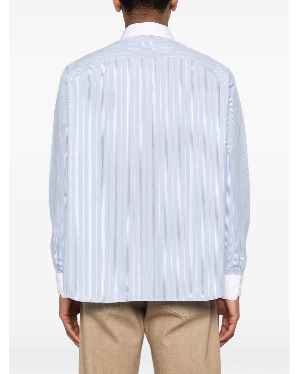 Charles Jeffrey Blue Striped Tie Shirt for men