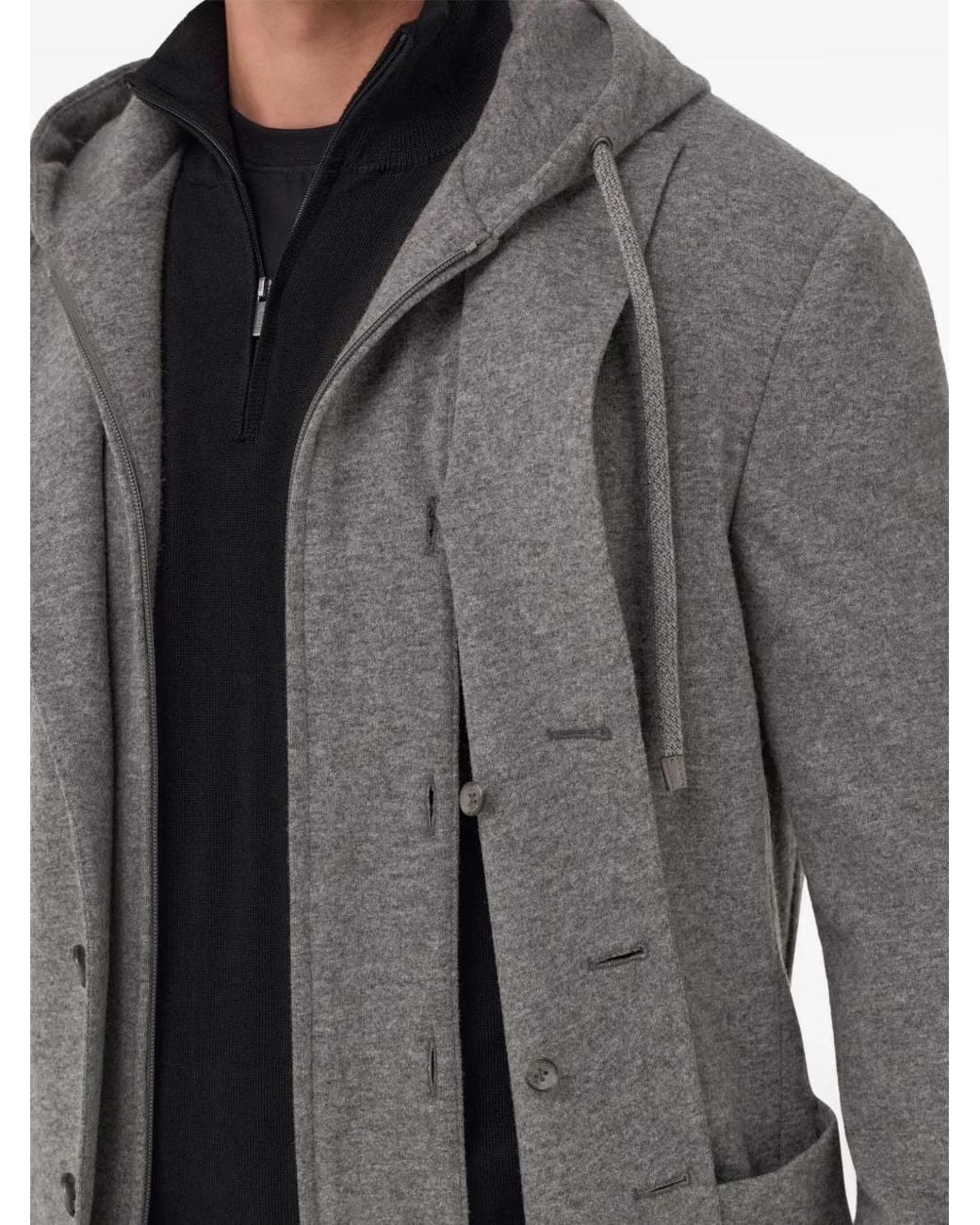 Boggi Gray Madison Hooded Blazer for men