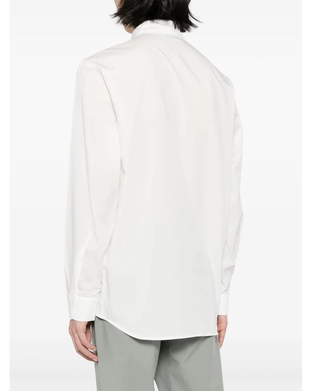 Post Archive Faction PAF White Zip-Detail Long-Sleeve Shirt for men