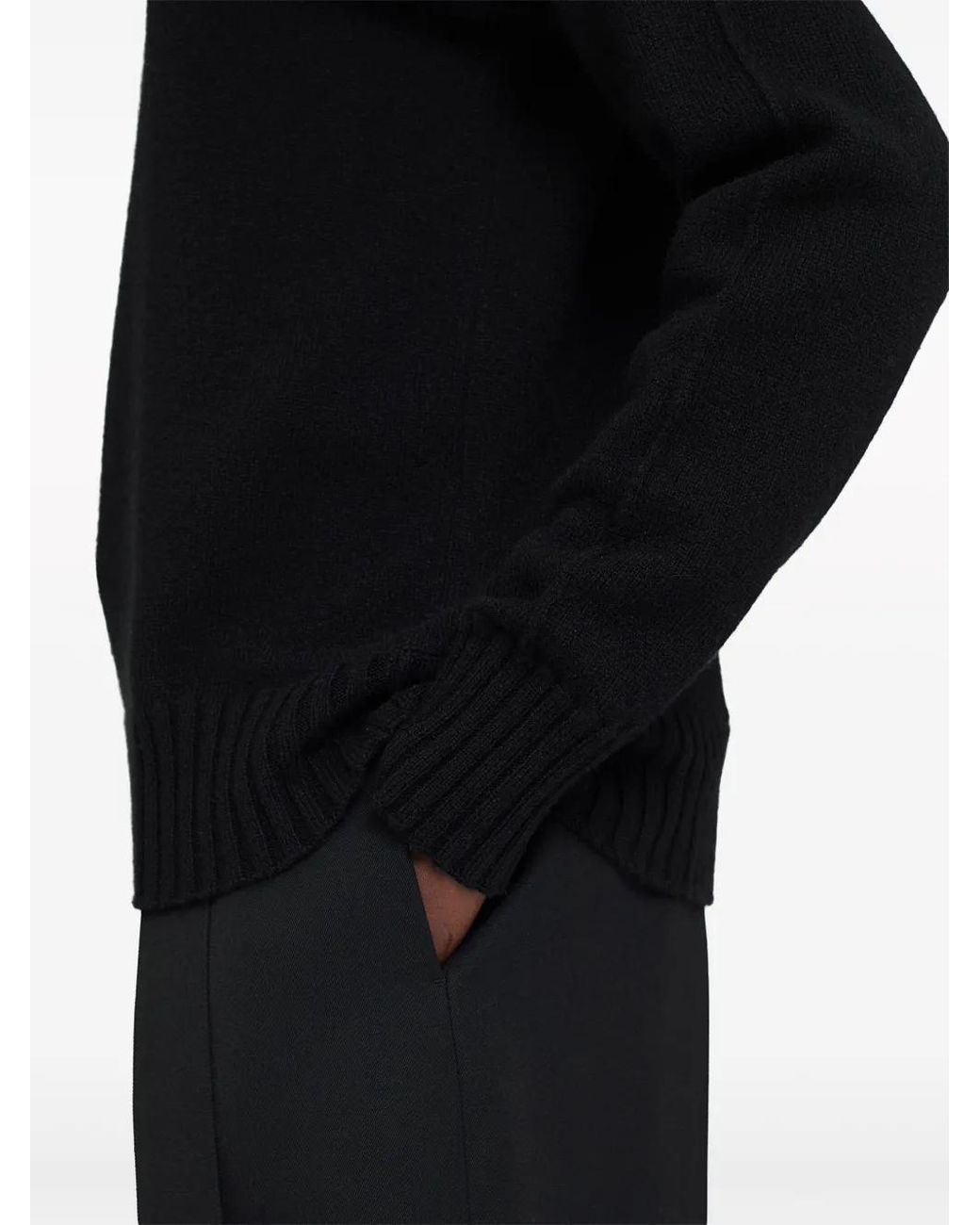 Jil Sander Black Crew-Neck Cashmere Jumper