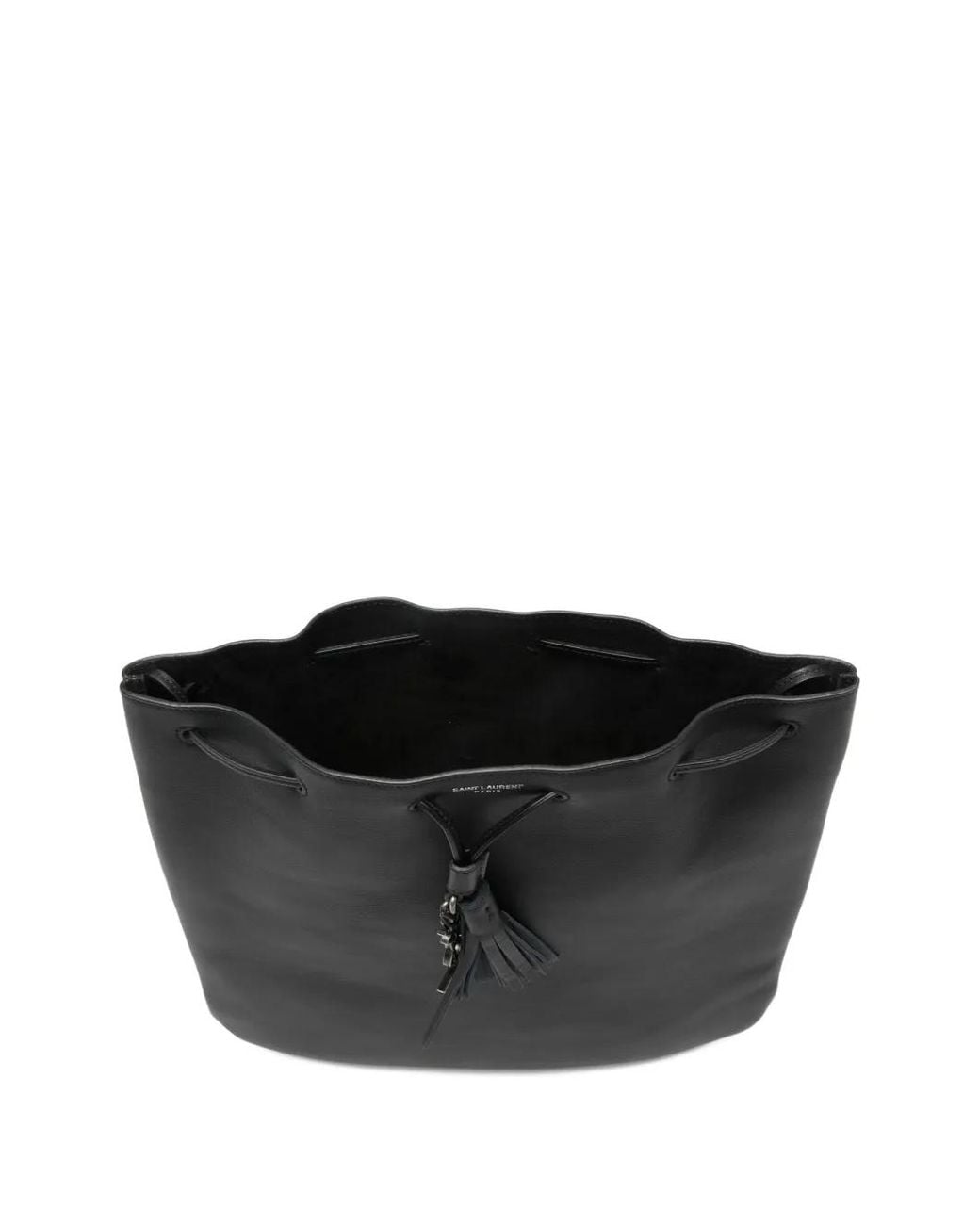 Saint Laurent Black Medium Jean Flat Tassel-Charm Shoulder Bag