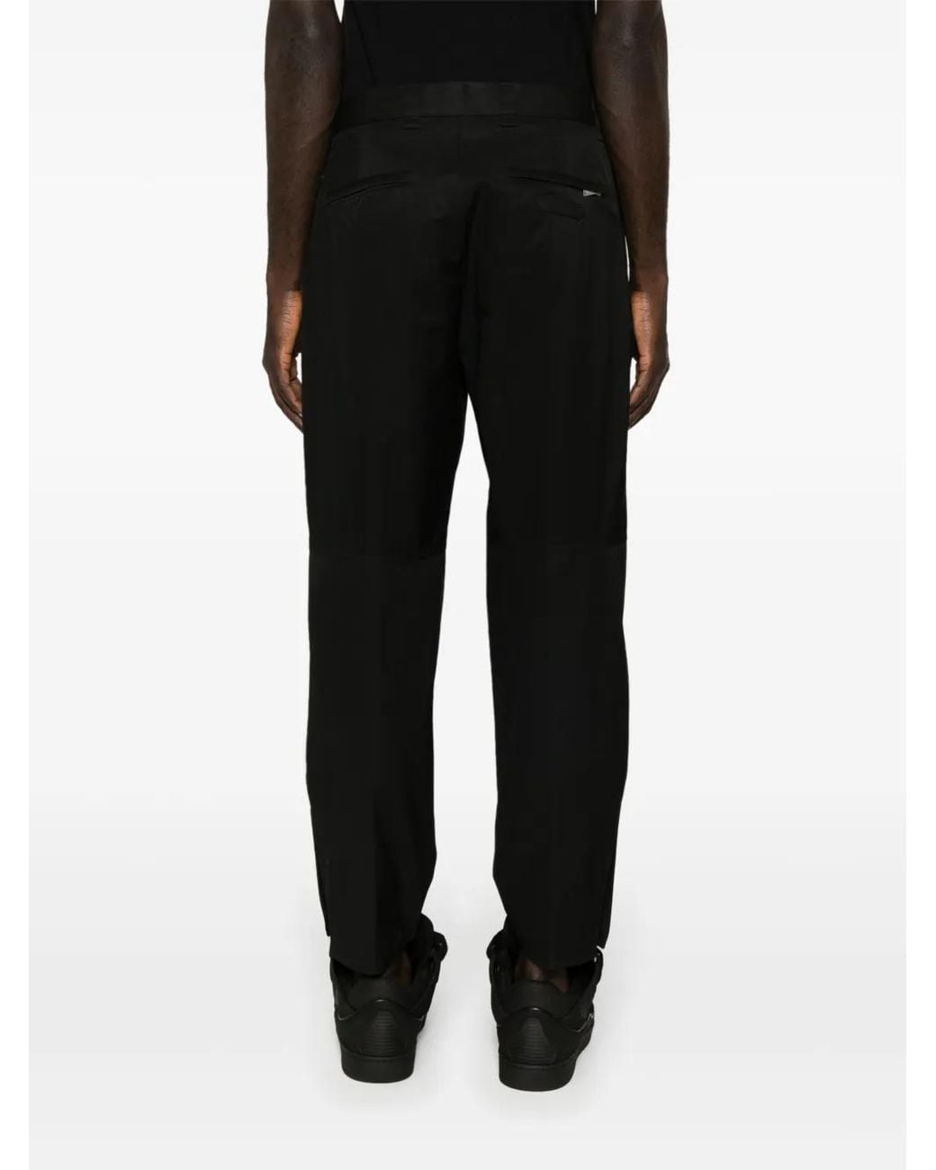 Lanvin Black Cotton Blend Biker Trousers for men
