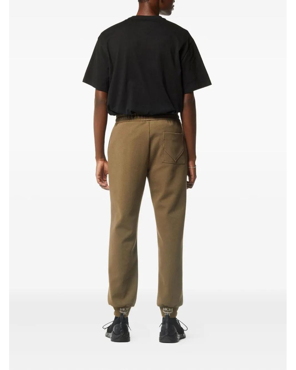 MCM Green Logo Ponte Track Pants for men