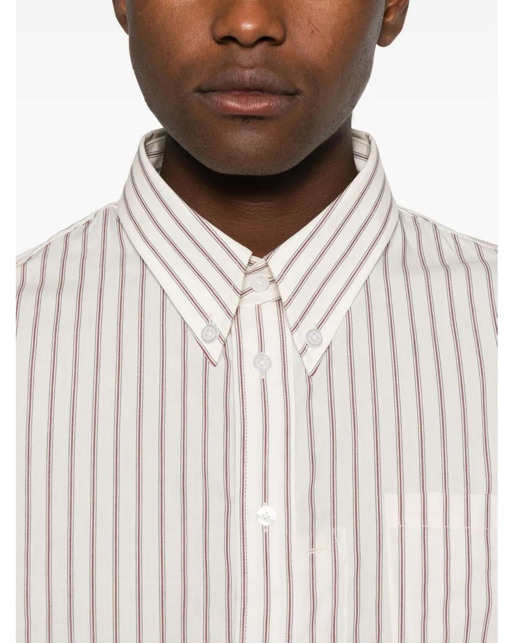 Willy Chavarria White Striped Shirt for men