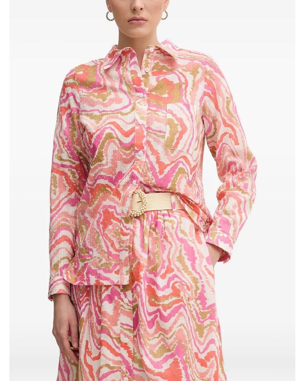 La Petite Francaise Pink Cheyenne Buttoned Patterned Shirt