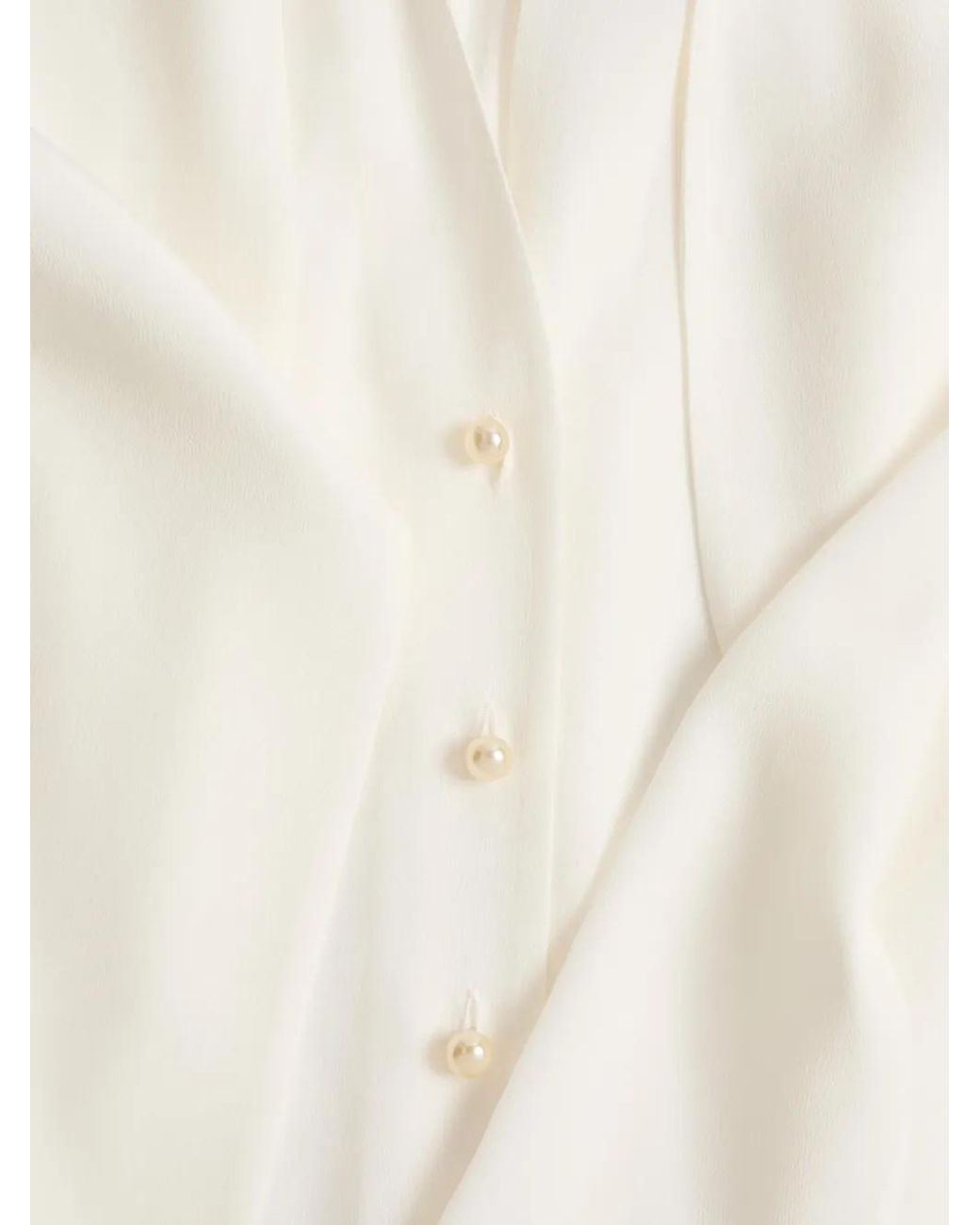 Valentino Garavani White Neck-Scarf Silk Blouse