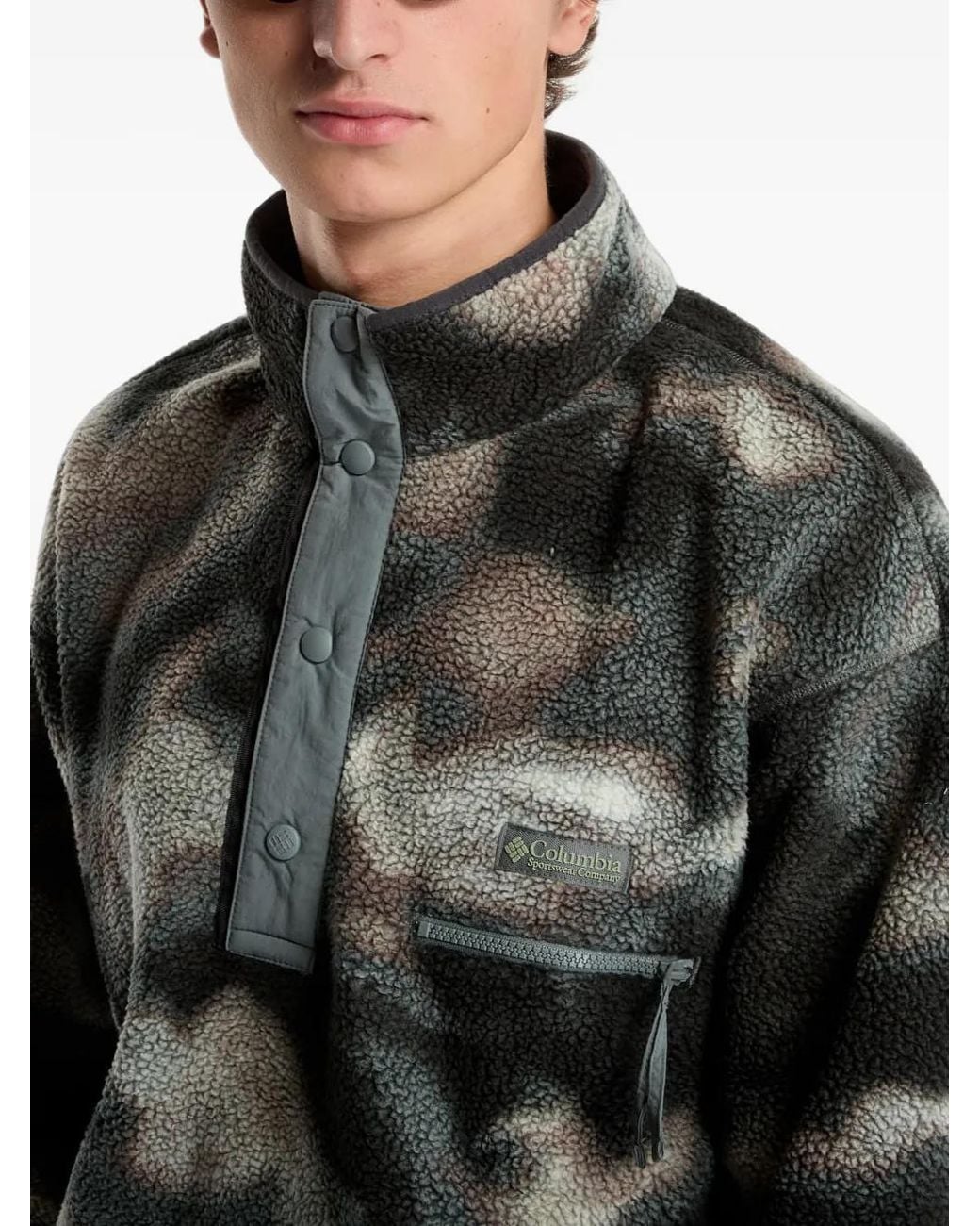 Columbia Black Helvetia Ii Printed Fleece Sweater for men